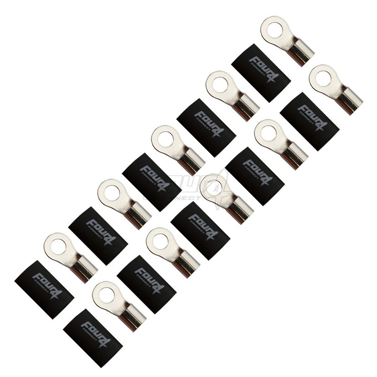4 CONNECT 20mm2 ringterminal M8, 10 pakning sort