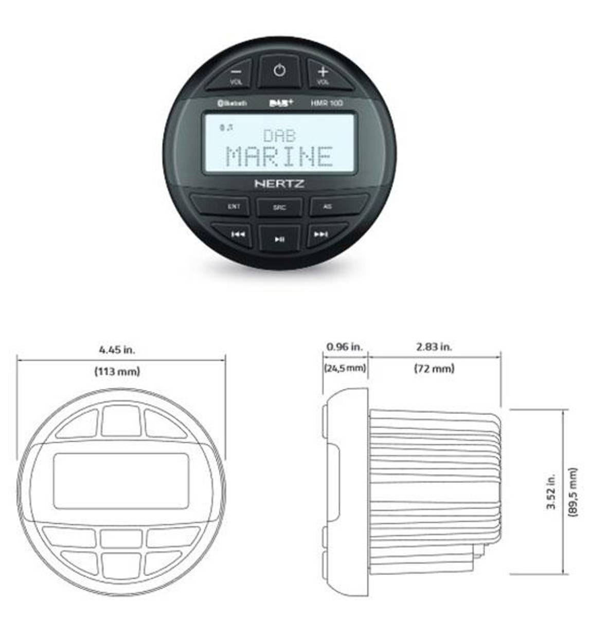 Hertz HMR10D Marine DAB+ radio m/blåtann